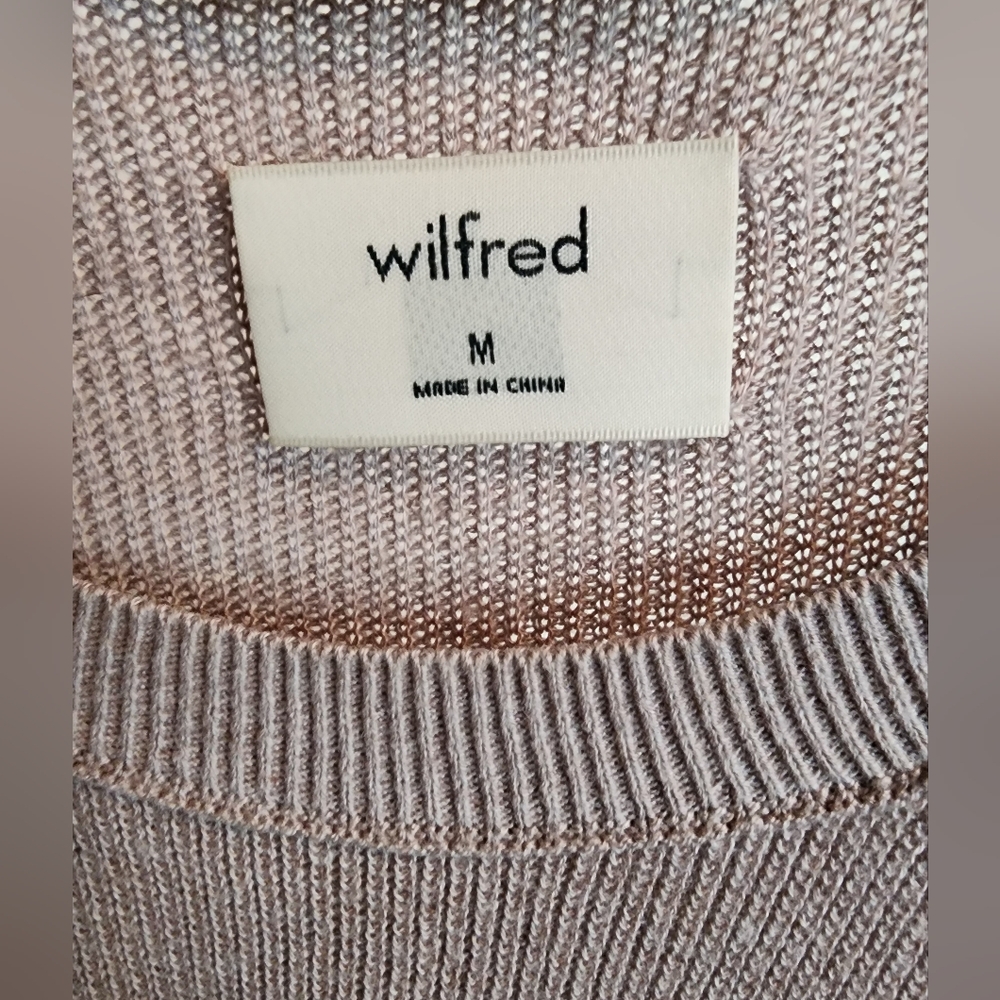 Wilfred Tan Scoop Neck Silk Cashmere blend Sweater Size Medium - Picture 3 of 6